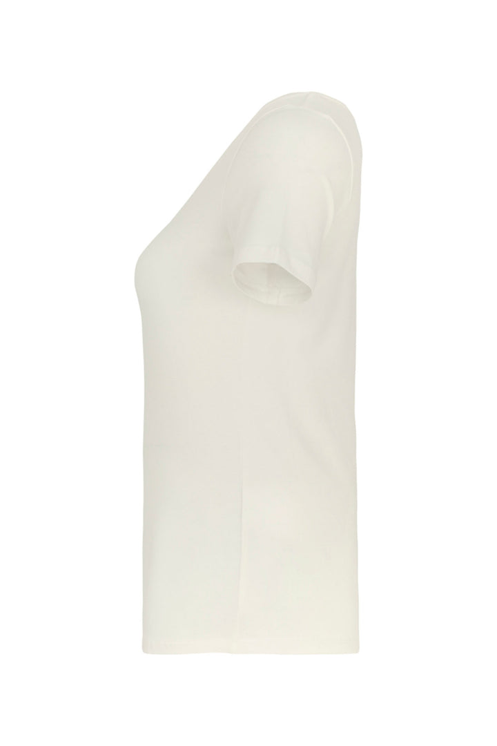 Dolcezza 24500 Off White Round Neck Short Sleeve Top - Shirley Allum Boutique