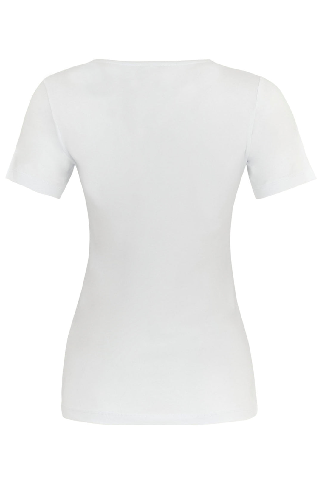 Dolcezza 24501 White V-Neck Short Sleeve Top - Shirley Allum Boutique