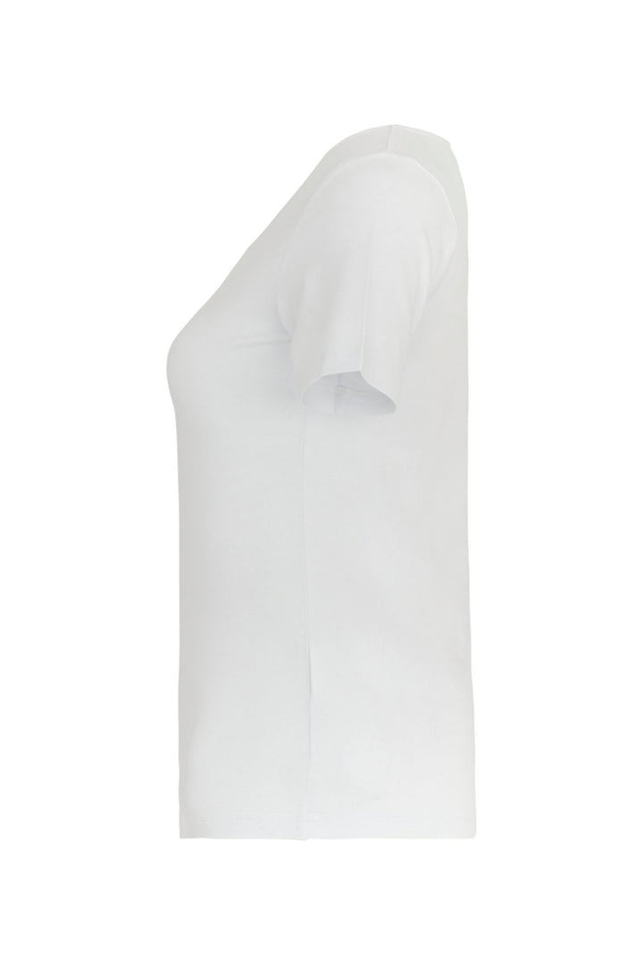 Dolcezza 24501 White V-Neck Short Sleeve Top - Shirley Allum Boutique