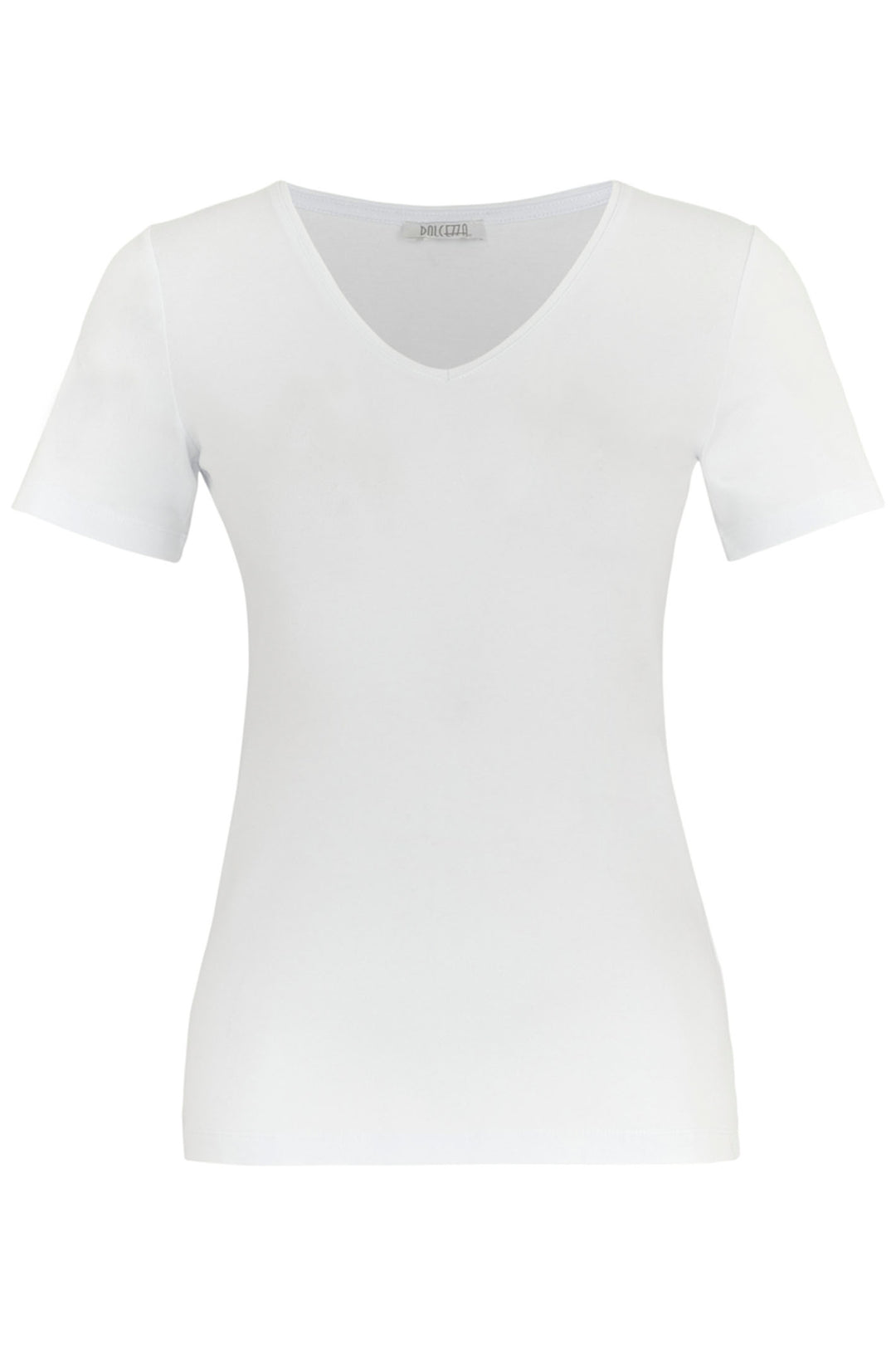 Dolcezza 24501 White V-Neck Short Sleeve Top - Shirley Allum Boutique