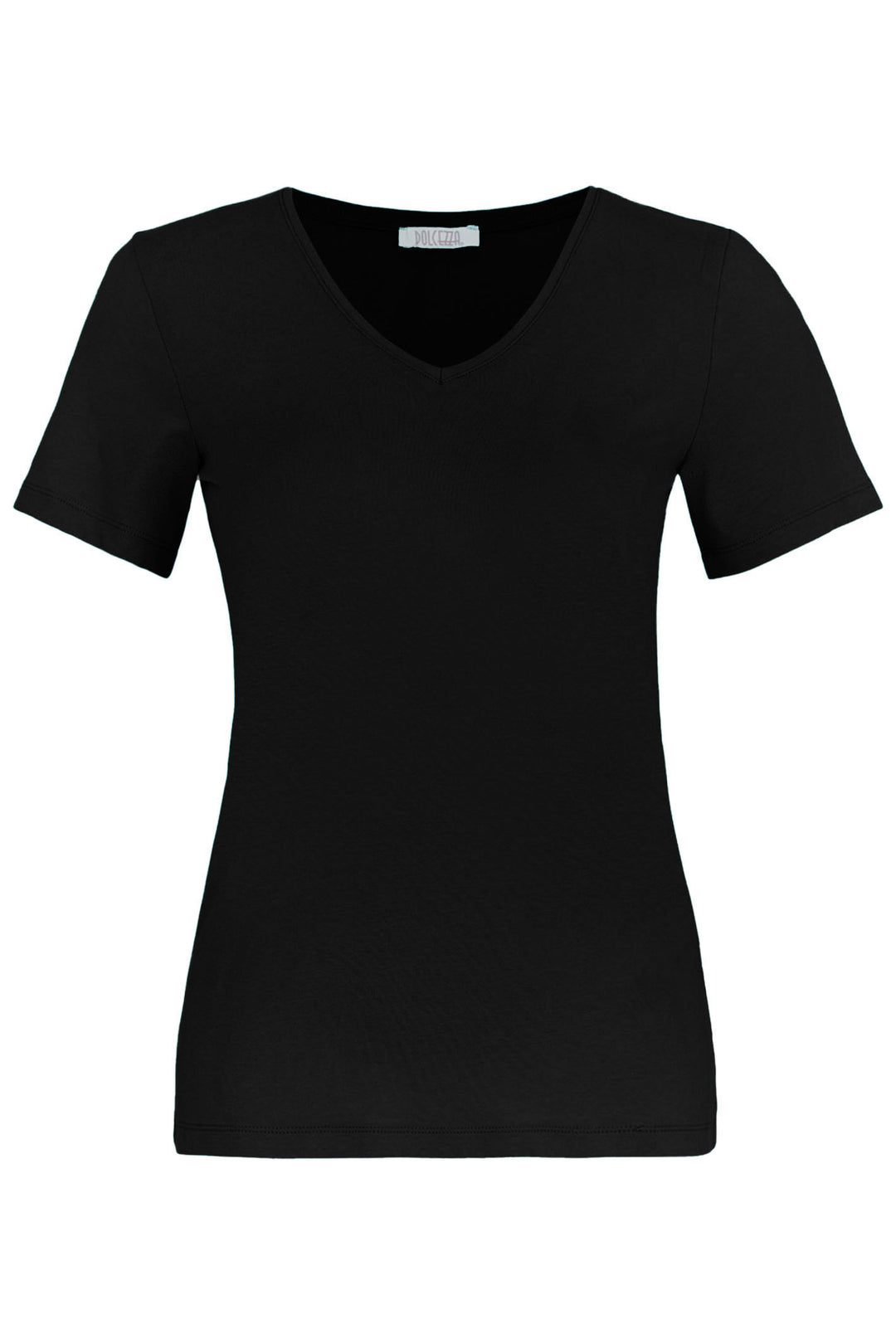 Dolcezza 24501 Black V-Neck Short Sleeve Top - Shirley Allum Boutique