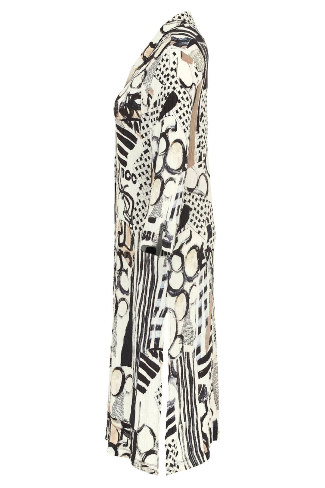 Dolcezza 24731 Cream Natalie Green Decoding Print Shirt Dress – Shirley ...