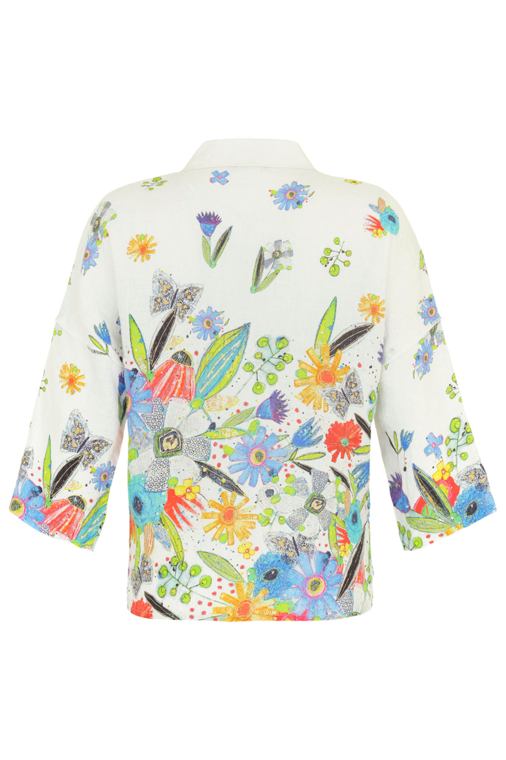 Dolcezza 24761 Vigo White New Bouquet Print Shirt - Shirley Allum Boutique