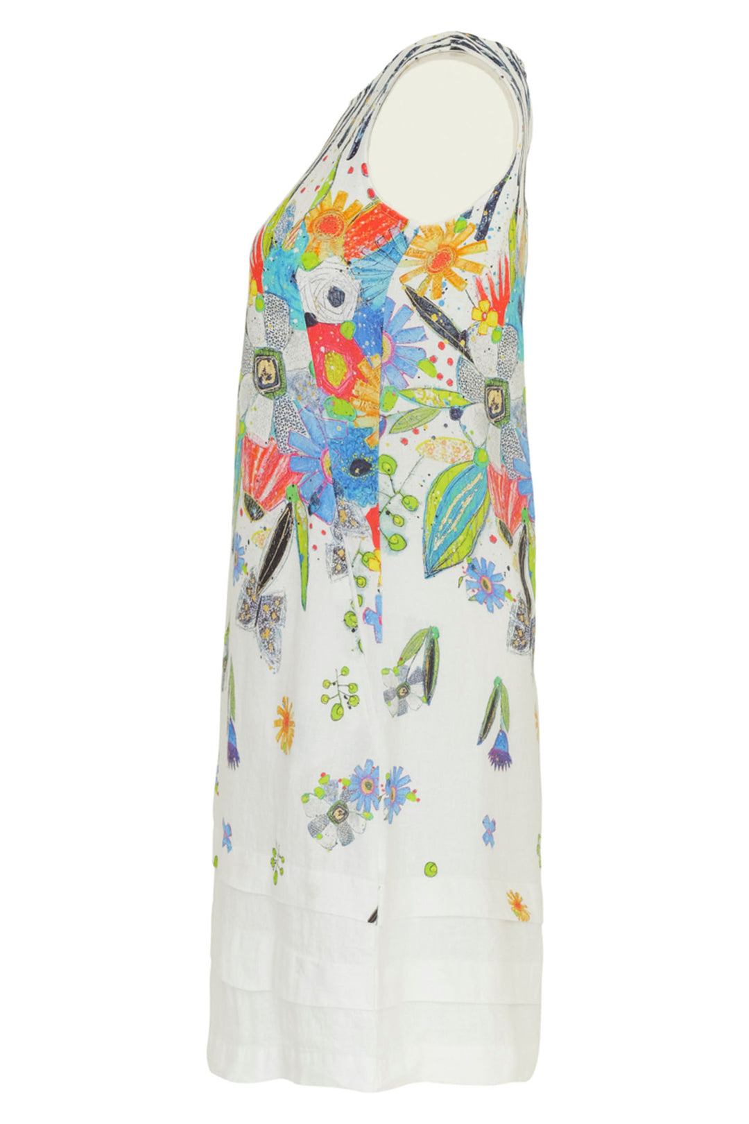 Dolcezza 24764 Vigo White New Bouquet Print Sleeveless Dress - Shirley Allum Boutique