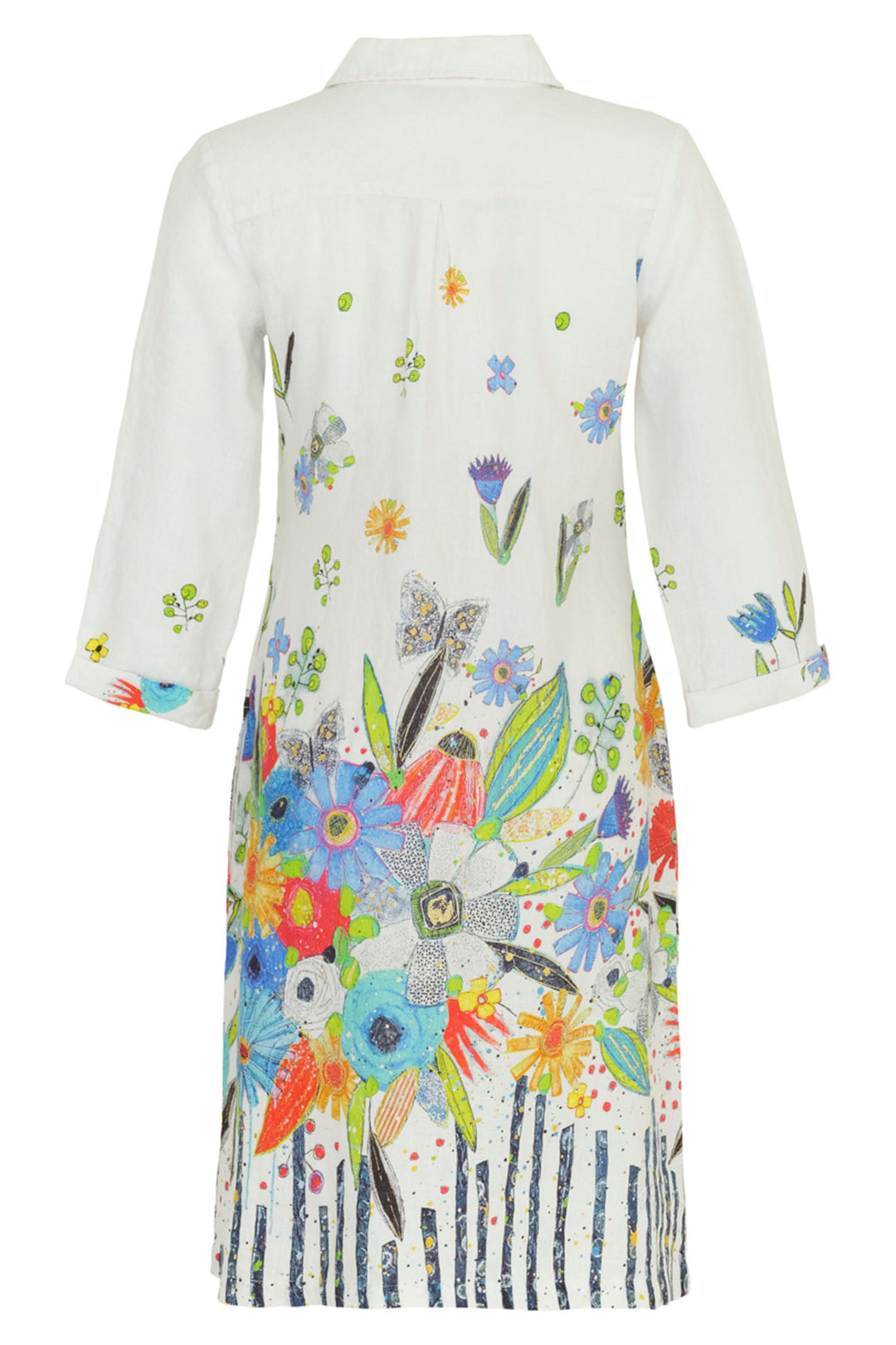 Dolcezza 24765 Vigo White New Bouquet Print Shirt Dress - Shirley Allum Boutique