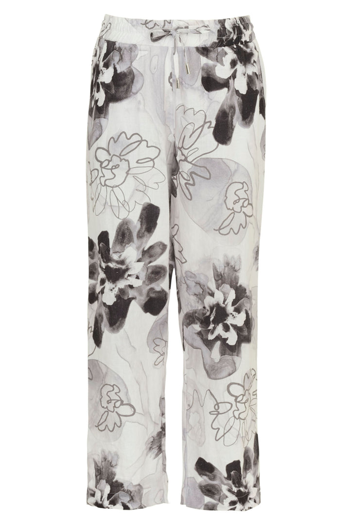 Dolcezza 24772 White June Erica Vess Blue Gossamer Print Trousers - Shirley Allum Boutique