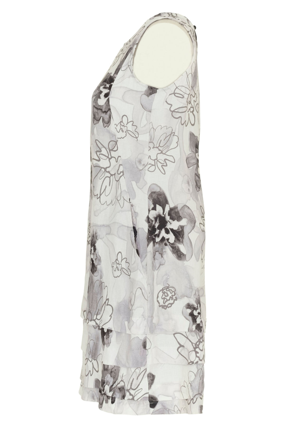 Dolcezza 24773 White June Erica Vess Blue Gossamer Print Dress - Shirley Allum Boutique