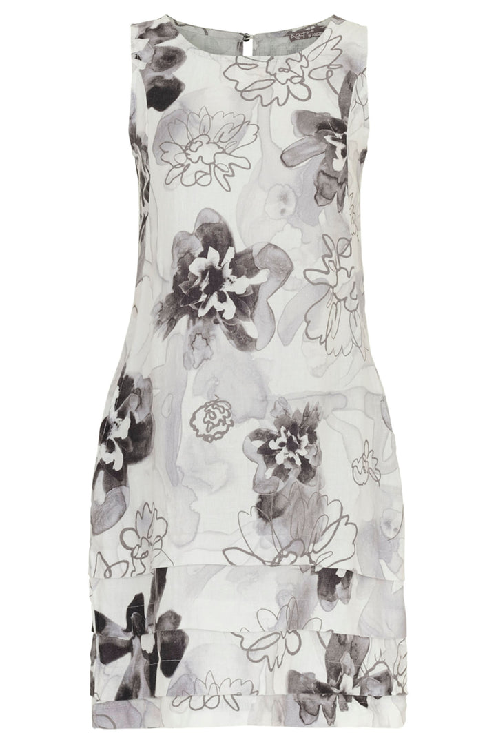 Dolcezza 24773 White June Erica Vess Blue Gossamer Print Dress - Shirley Allum Boutique