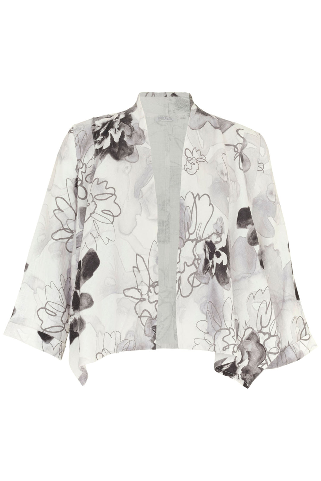 Dolcezza 24774 White June Erica Vess Blue Gossamer Print Jacket - Shirley Allum Boutique