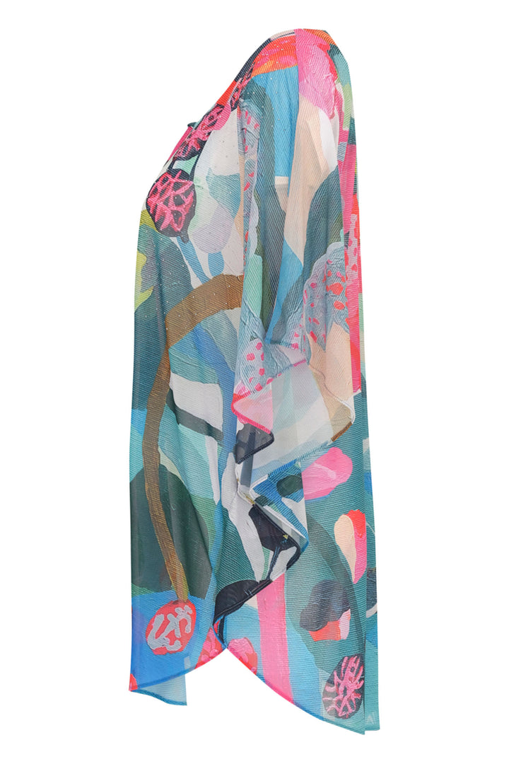 Dolcezza 24803 Pink Simply Art Irene Guerriero Rumba Print Cover Up - Shirley Allum Boutique