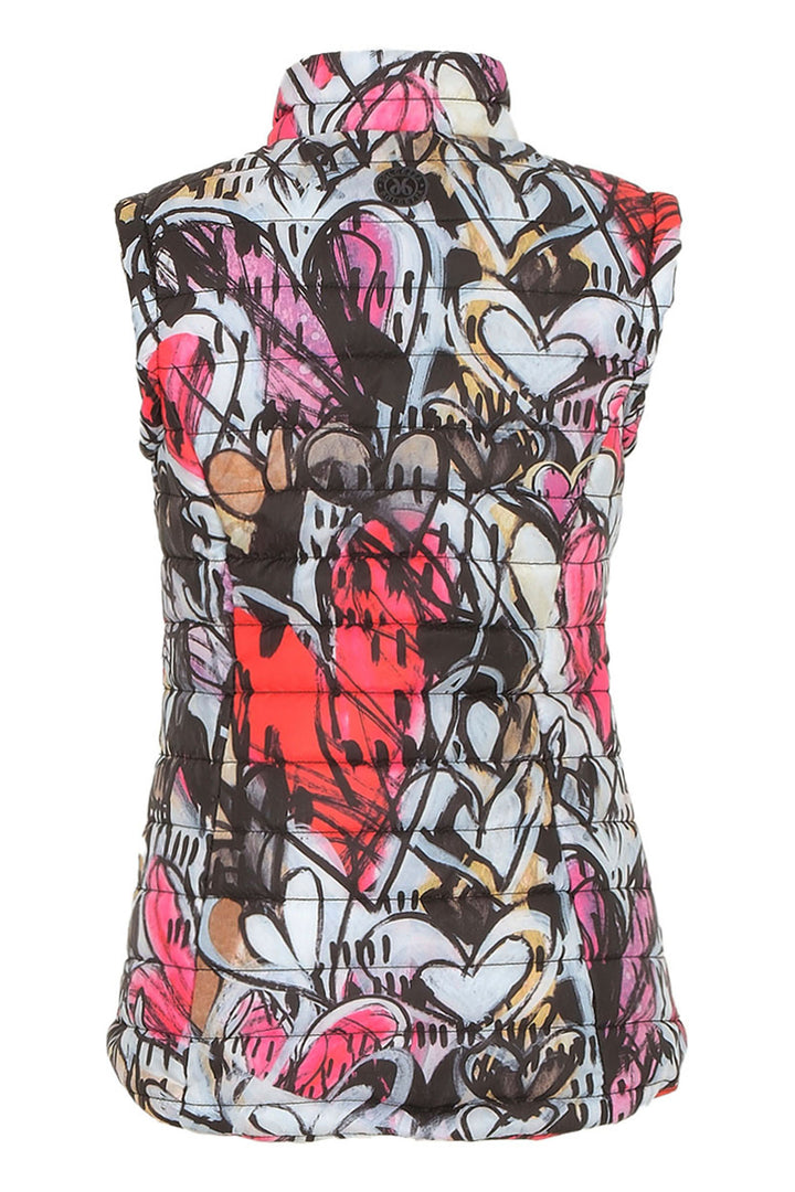 Dolcezza Gilet Padded Lori Arbel Simply Art 01 Pink Heart Print 74820 - Shirley Allum Boutique