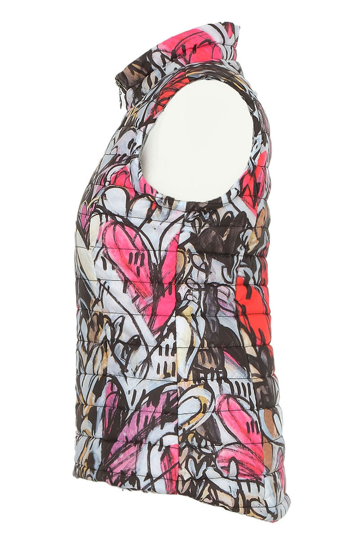 Dolcezza Gilet Padded Lori Arbel Simply Art 01 Pink Heart Print 74820 - Shirley Allum Boutique