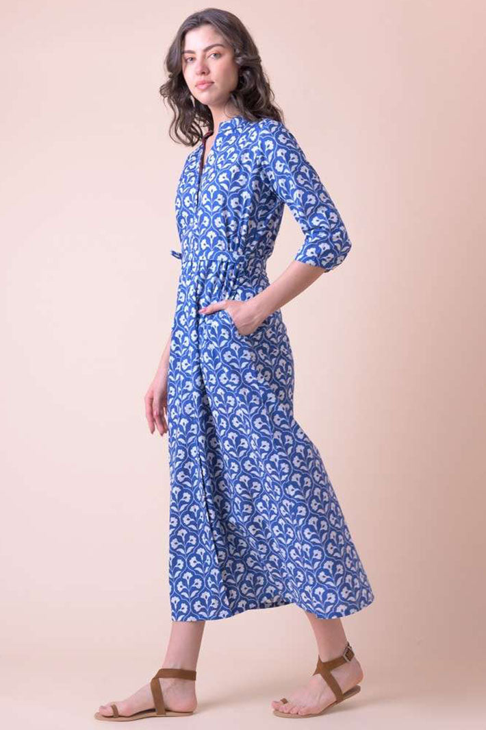 Dream AN802D Dorris Kajri Blue Print Cover Up Dress - Shirley Allum Boutique