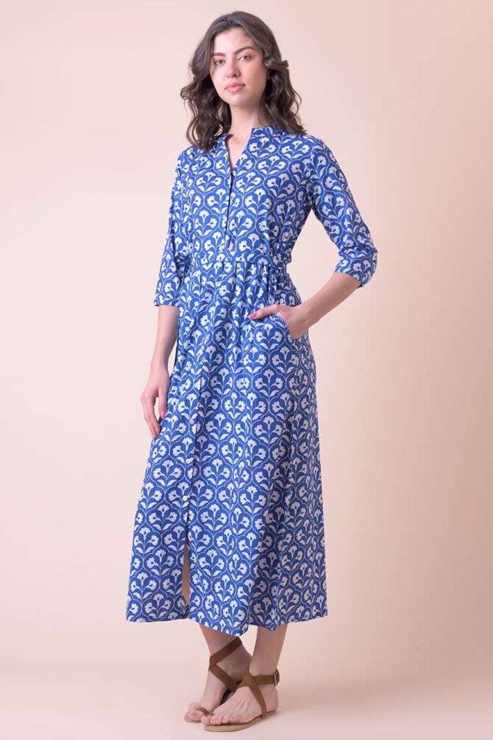 Dream AN802D Dorris Kajri Blue Print Cover Up Dress - Shirley Allum Boutique
