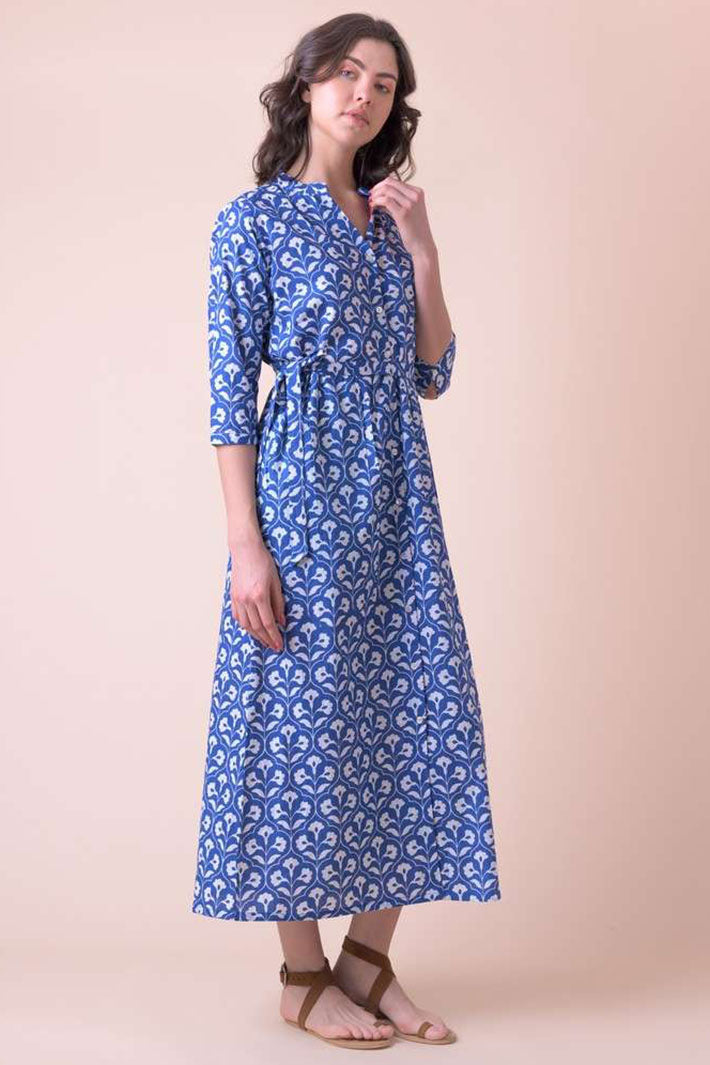 Dream AN802D Dorris Kajri Blue Print Cover Up Dress - Shirley Allum Boutique