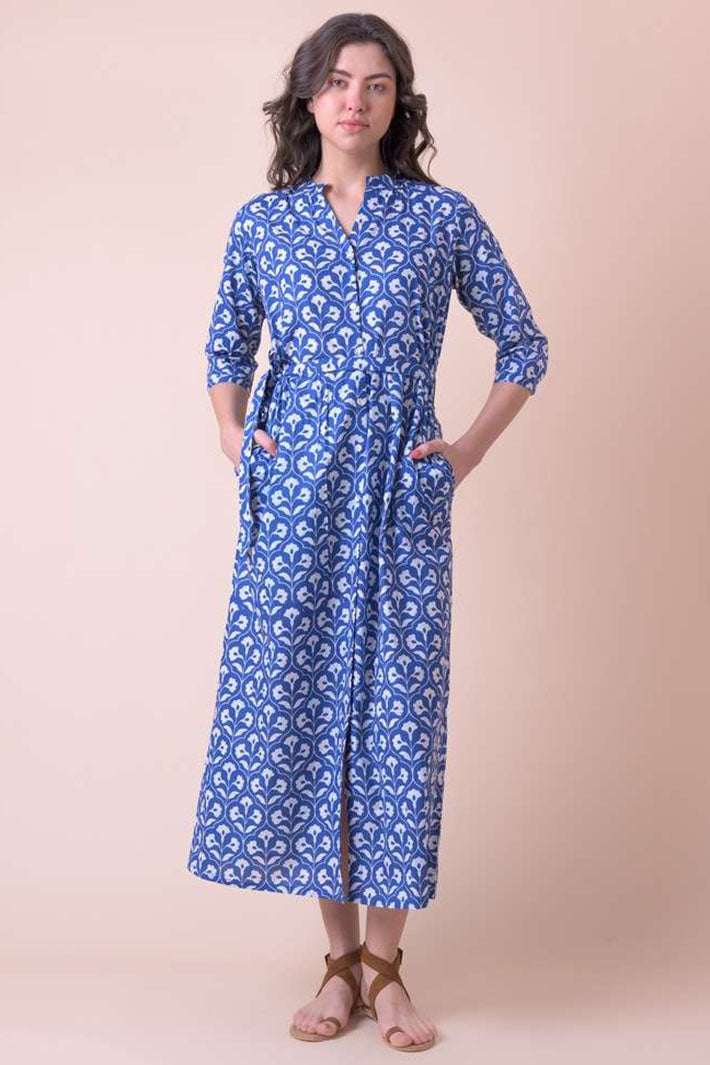 Dream AN802D Dorris Kajri Blue Print Cover Up Dress - Shirley Allum Boutique