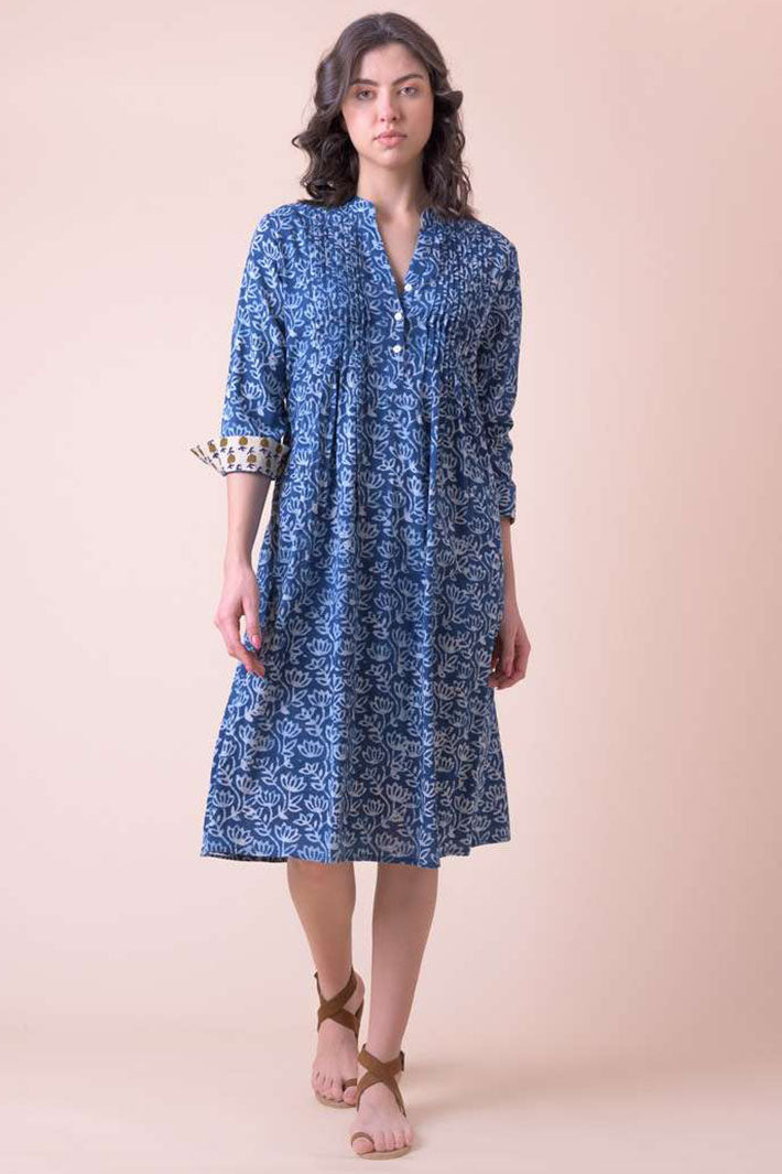 Dream AN808B Phantom Trace Blue Print Dress - Shirley Allum Boutique