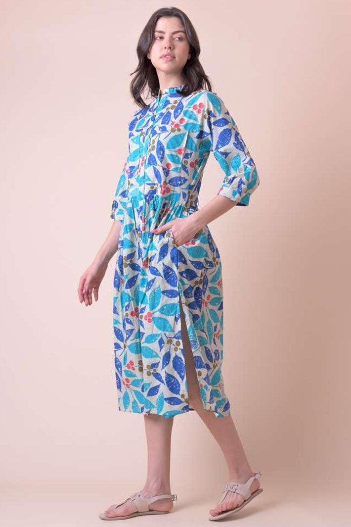 Dream AN828B Lawson Seasalt Sand Blue Print Dress - Shirley Allum Boutique