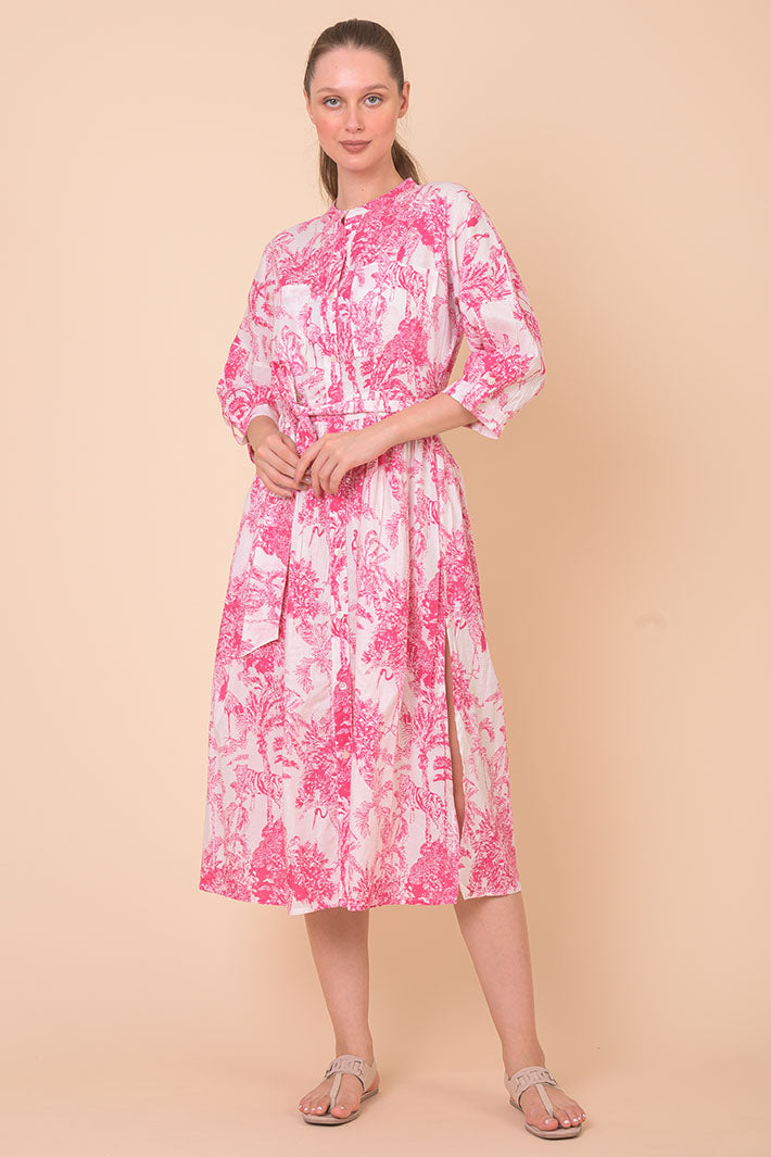 Dream AN828D Lawson Pink Sketch Print Dress - Shirley Allum Boutique
