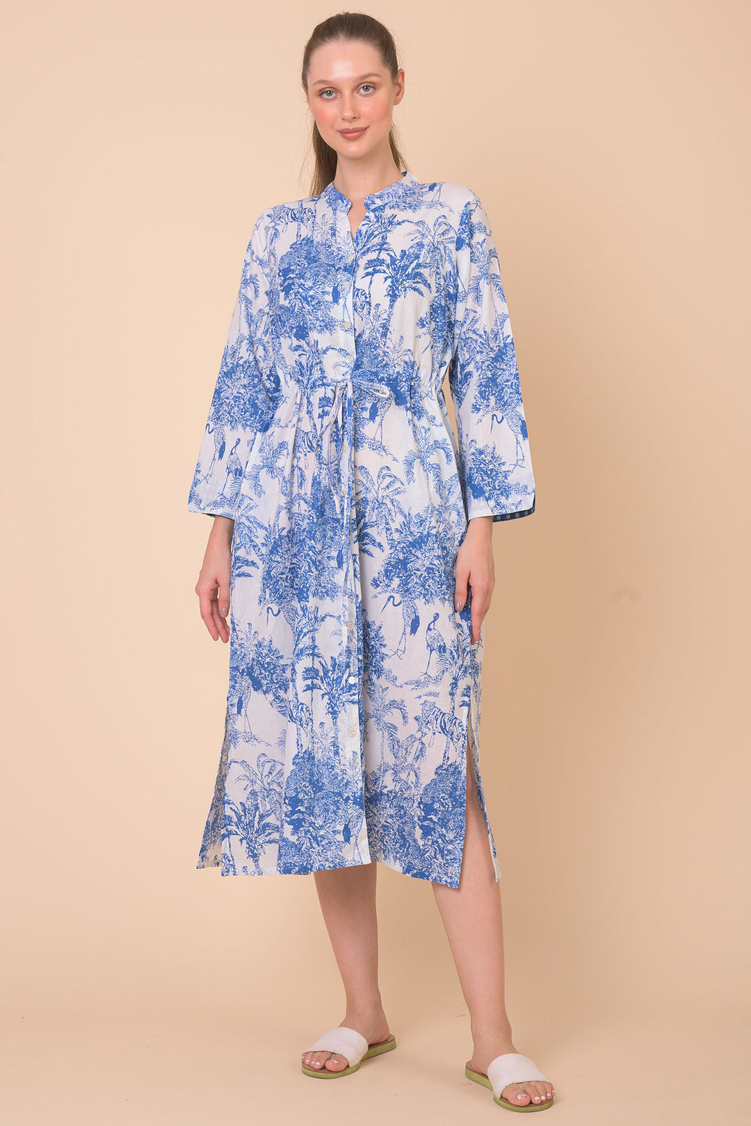 Dream AN842E Clara Blue Sketch Print Dress - Shirley Allum Boutique