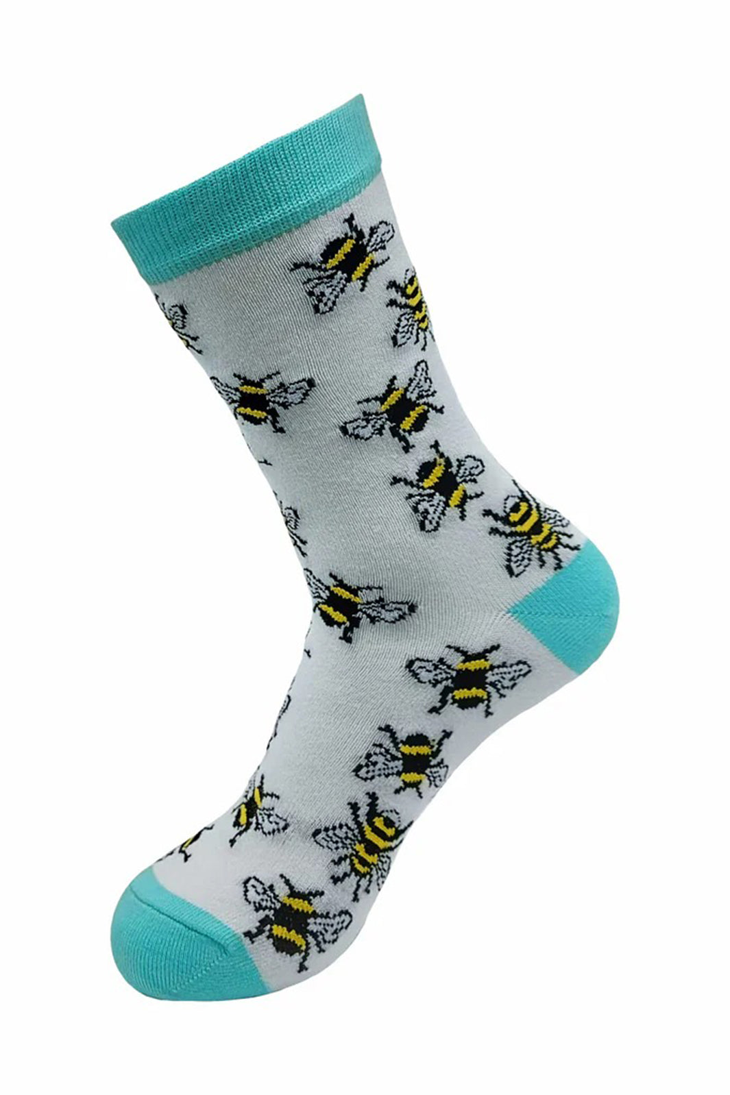 Eco Chic SK01WT White Bumble Bee Bamboo Socks