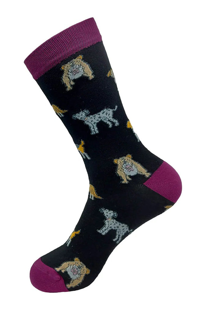 Eco Chic SK08BK Black Dog Bamboo Socks