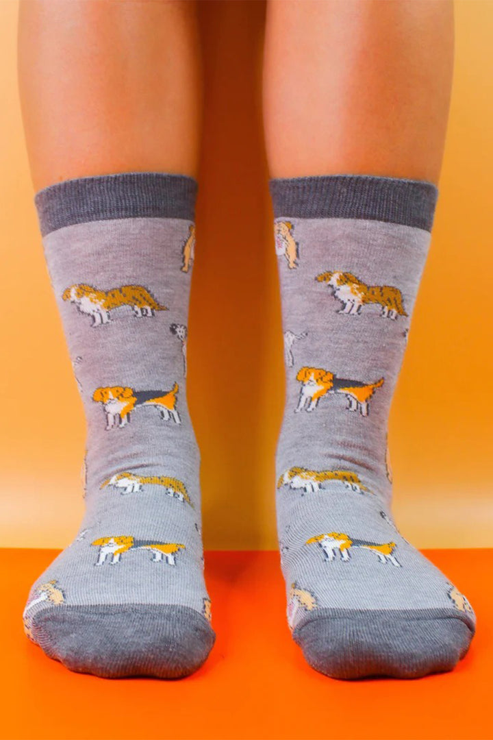 Eco Chic SK08GY Grey Dogs Bamboo Socks