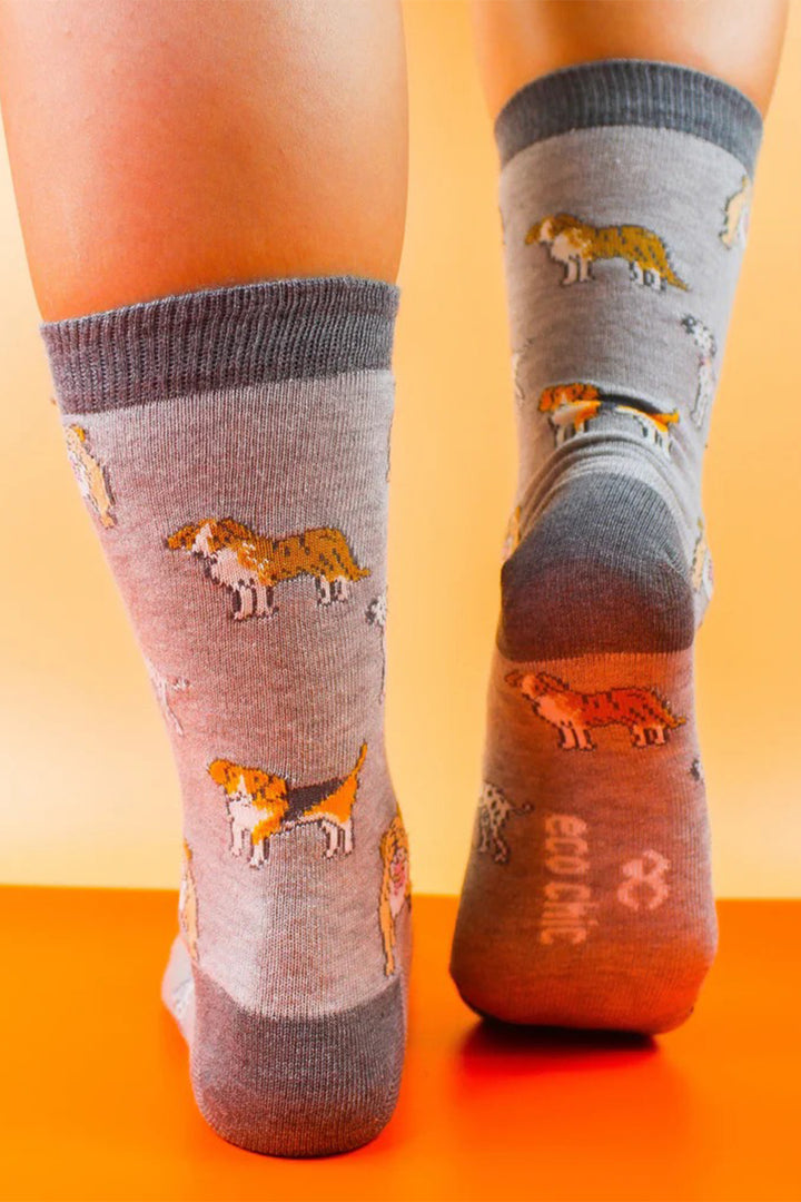 Eco Chic SK08GY Grey Dogs Bamboo Socks