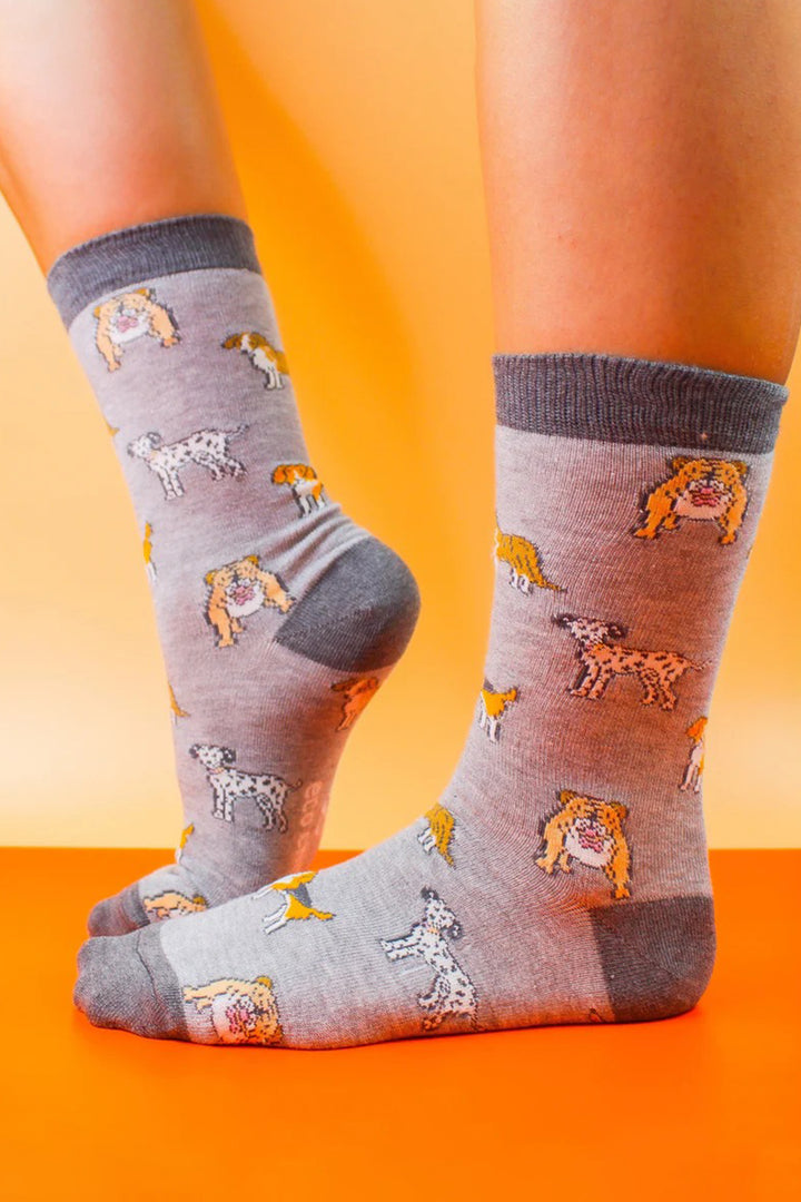 Eco Chic SK08GY Grey Dogs Bamboo Socks