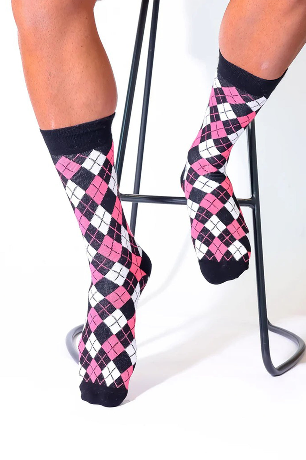 Eco Chic SKL01BK Black Geo Bamboo Socks