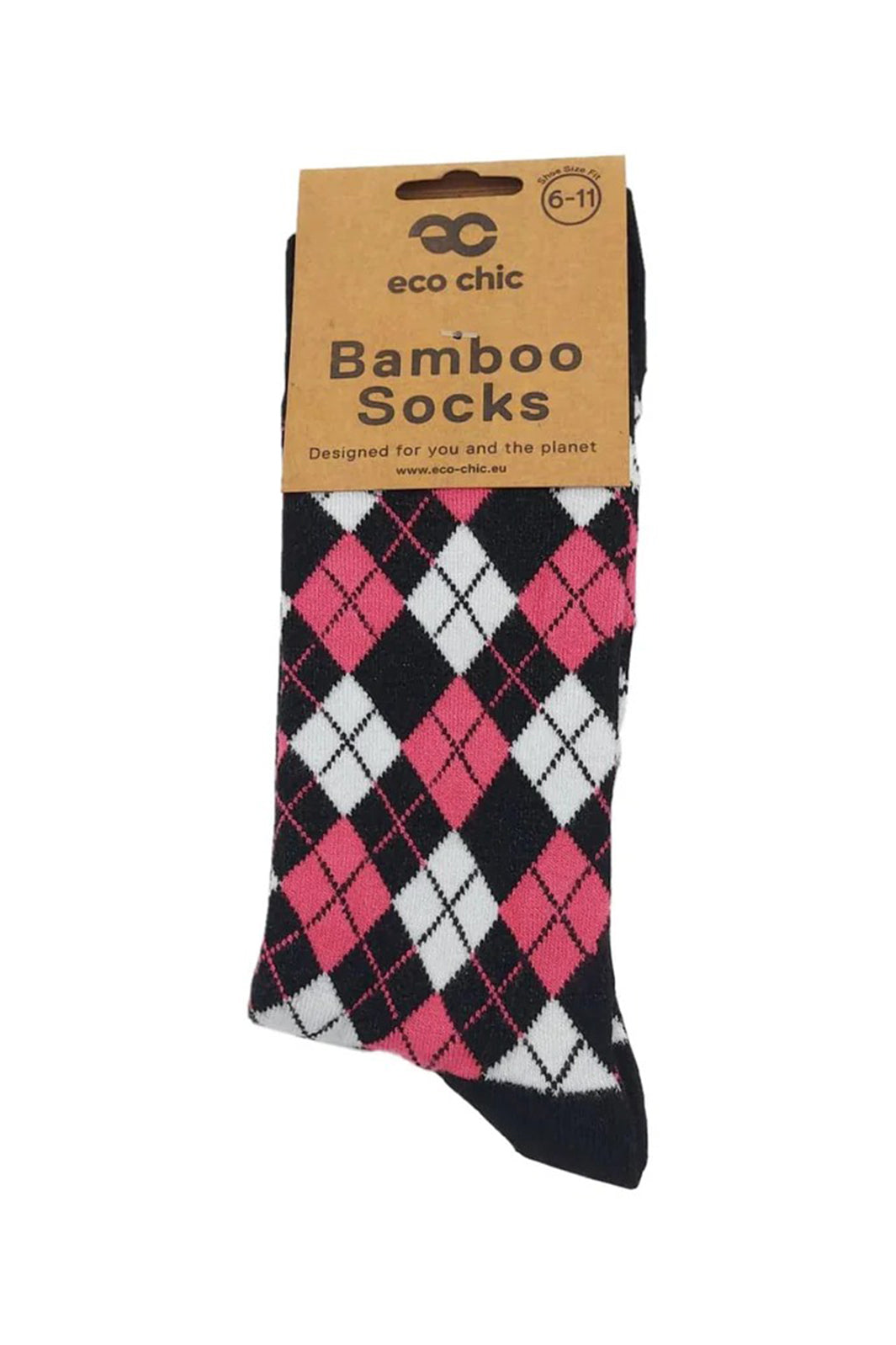 Eco Chic SKL01BK Black Geo Bamboo Socks