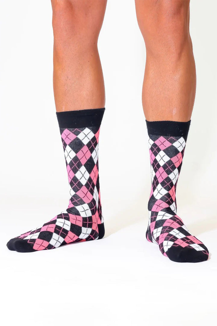 Eco Chic SKL01BK Black Geo Bamboo Socks
