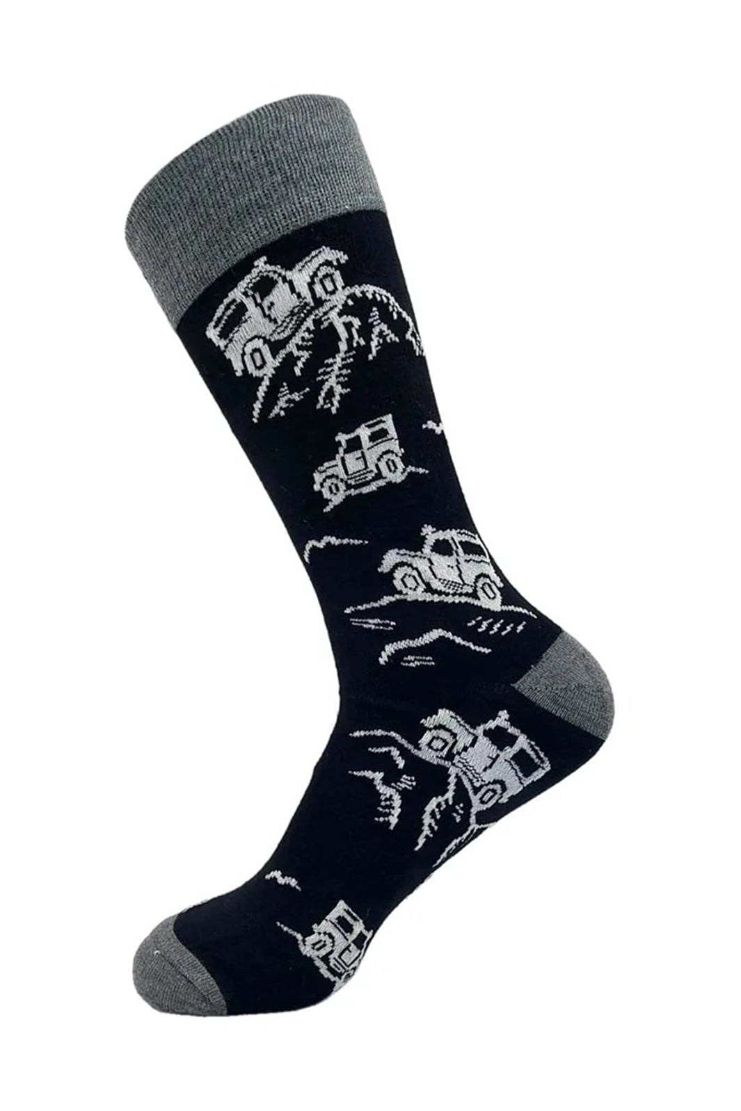 Eco Chic SKL04BK Black 4x4 Truck Mens Bamboo Socks