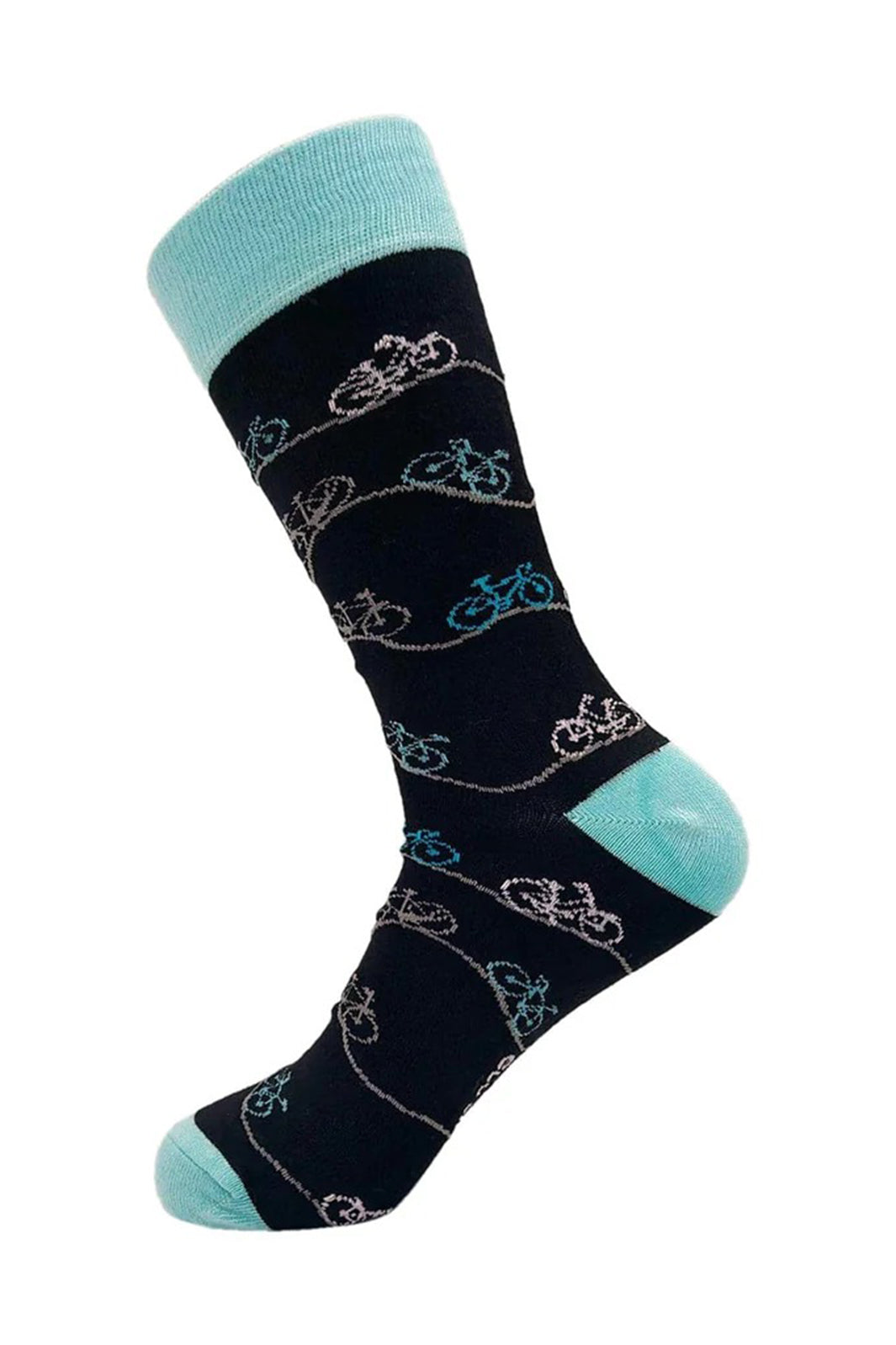 Eco Chic SKL11BK Black Bikes Mens Bamboo Socks