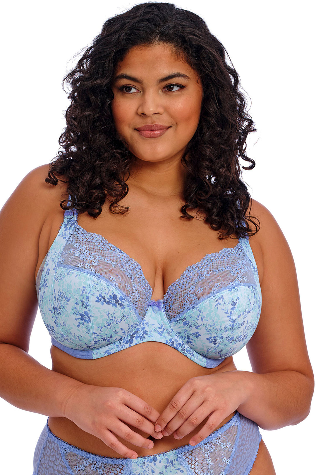 Elomi EL4490COR Lucie Cornflower Stretch UW Plunge Bra - Shirley Allum Boutique