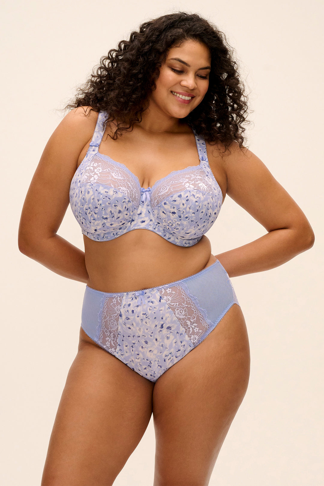 Elomi Morgan blue leopard high leg brief at Shirley Allum