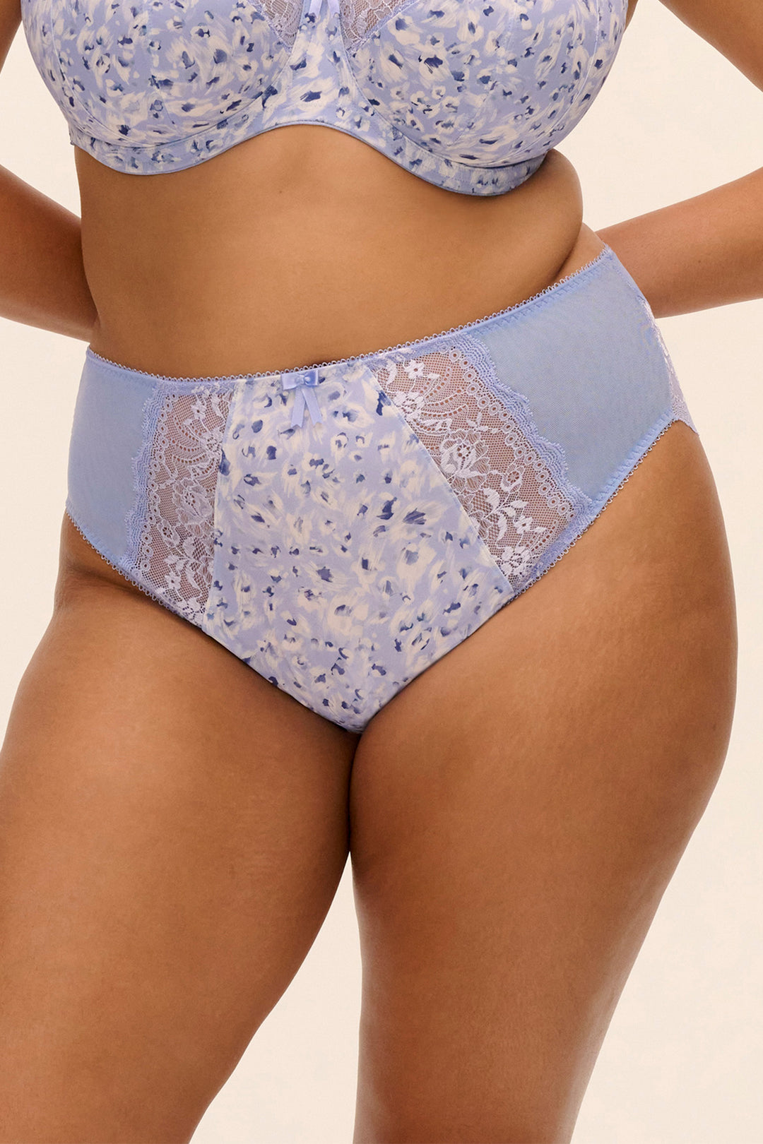 Elomi Morgan blue leopard high leg brief at Shirley Allum