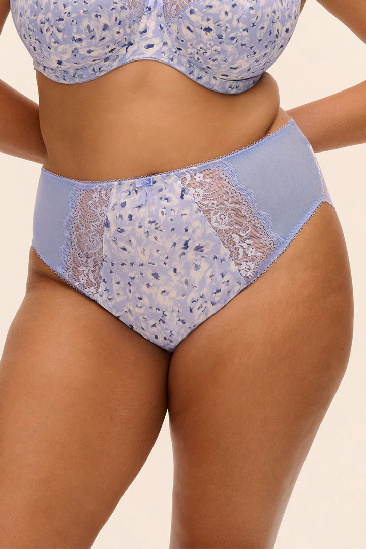 Elomi Morgan blue leopard high leg brief at Shirley Allum