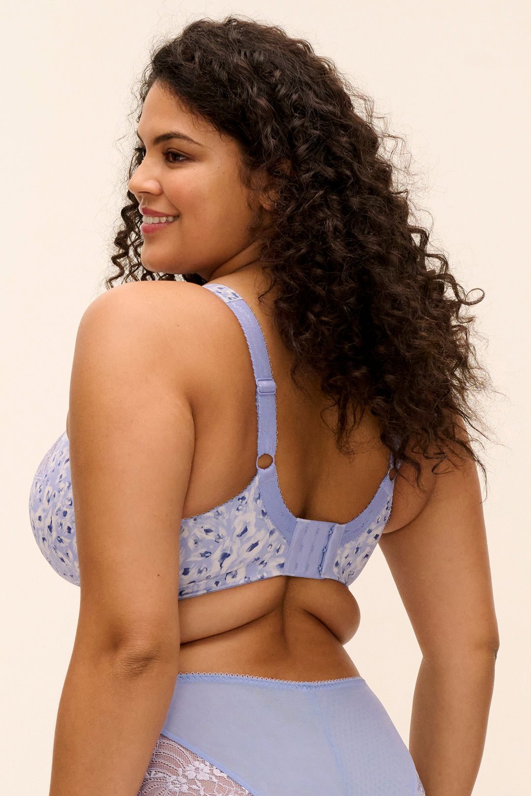 Elomi Morgan blue leopard underwired bra at Shirley Allum