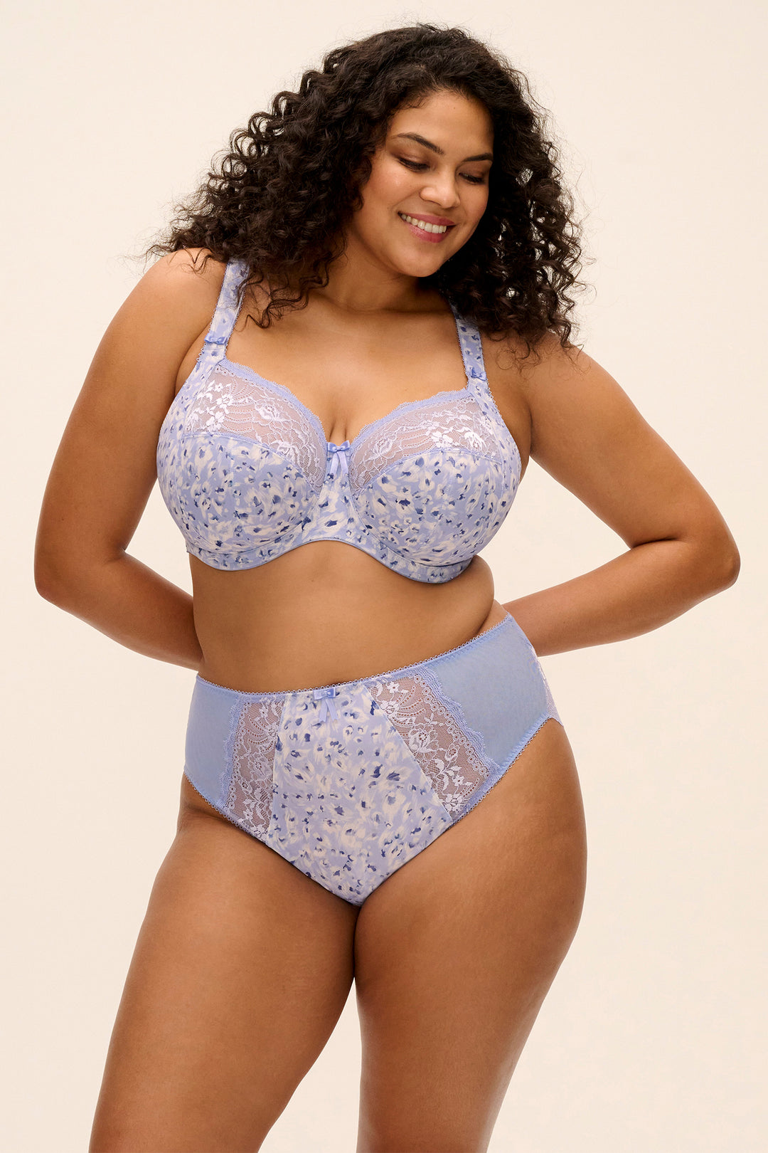 Elomi Morgan blue leopard underwired bra at Shirley Allum