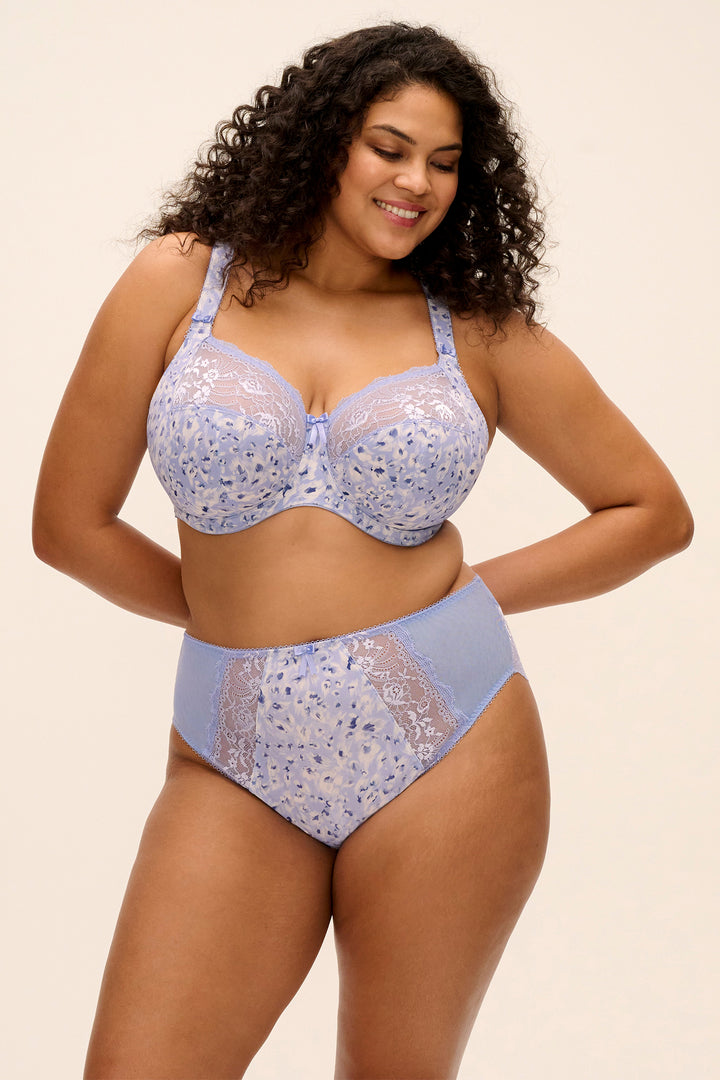 Elomi Morgan blue leopard underwired bra at Shirley Allum