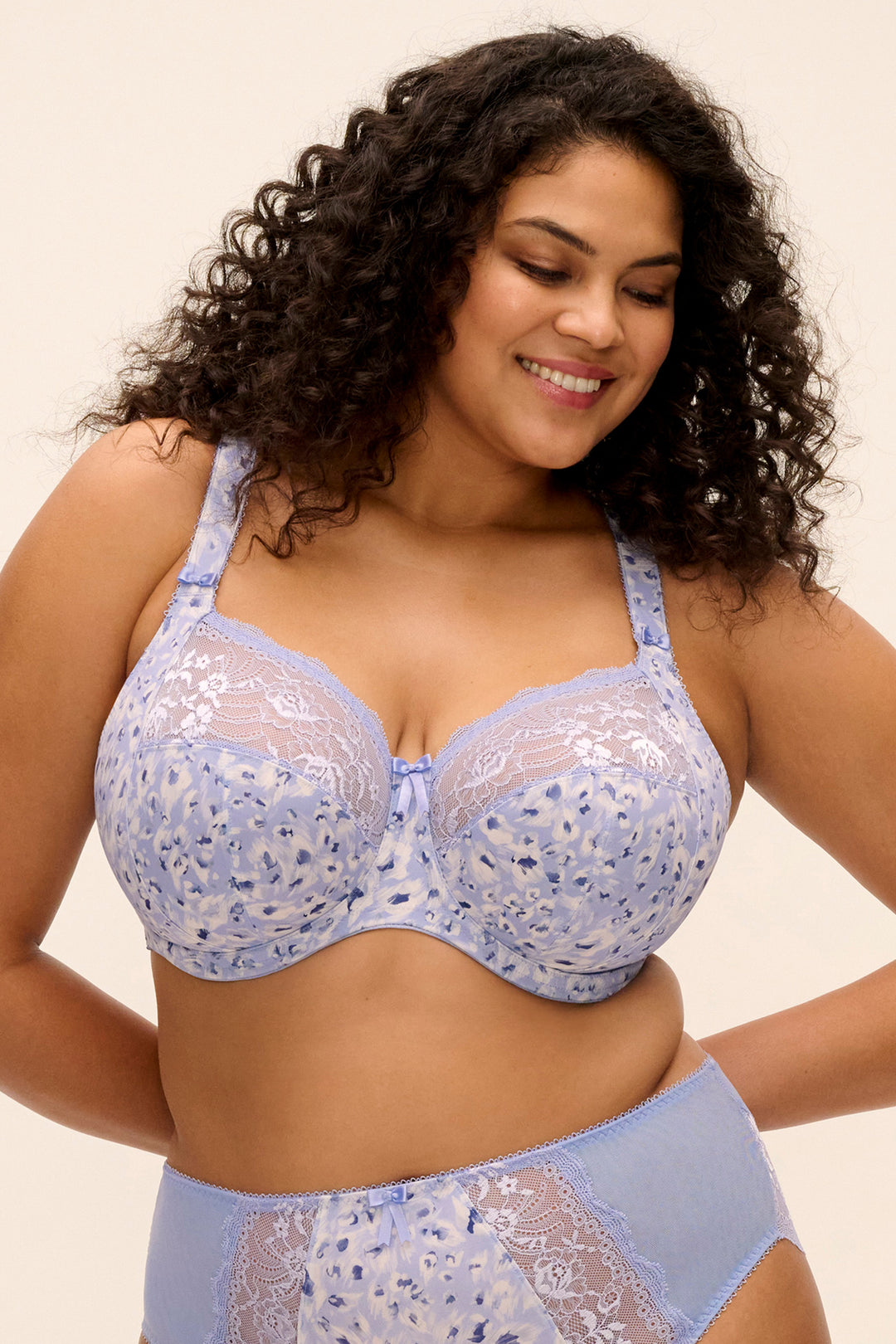 Elomi Morgan blue leopard underwired bra at Shirley Allum