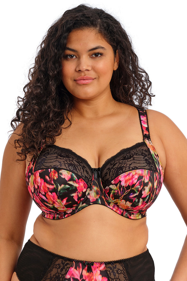 Elomi Morgan EL4110HOU Black Hot House Print Underwired Bra