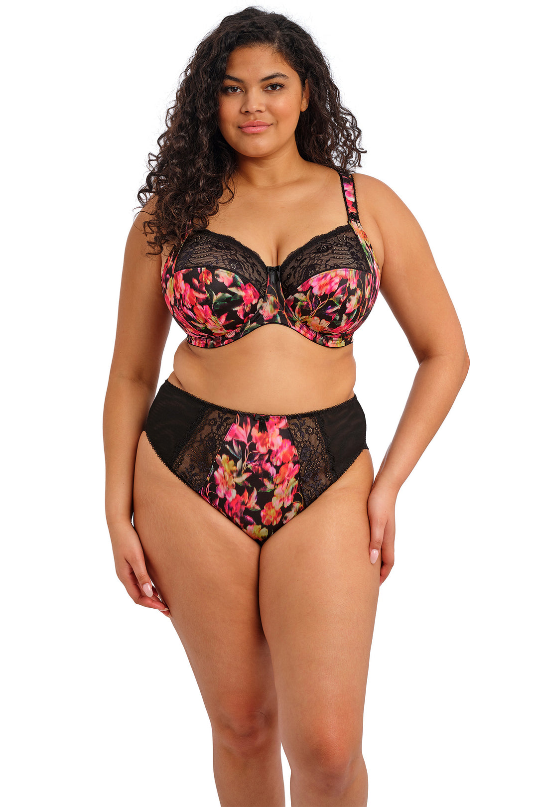 Elomi Morgan EL4118HOU Black Hot House Print High Leg Brief