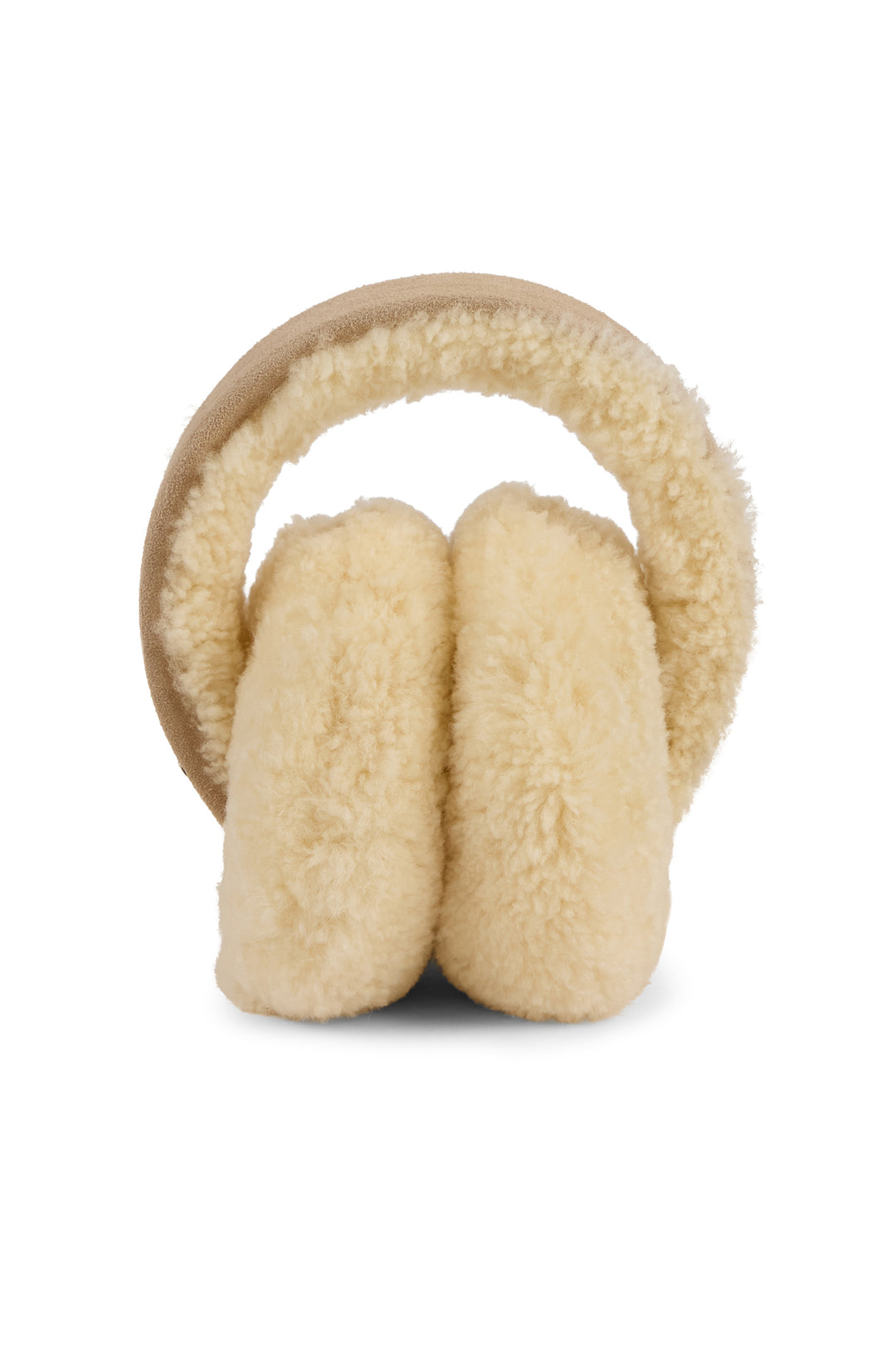 Emu Australia Angahook Sand Beige Teddy Earmuffs W7023, front view