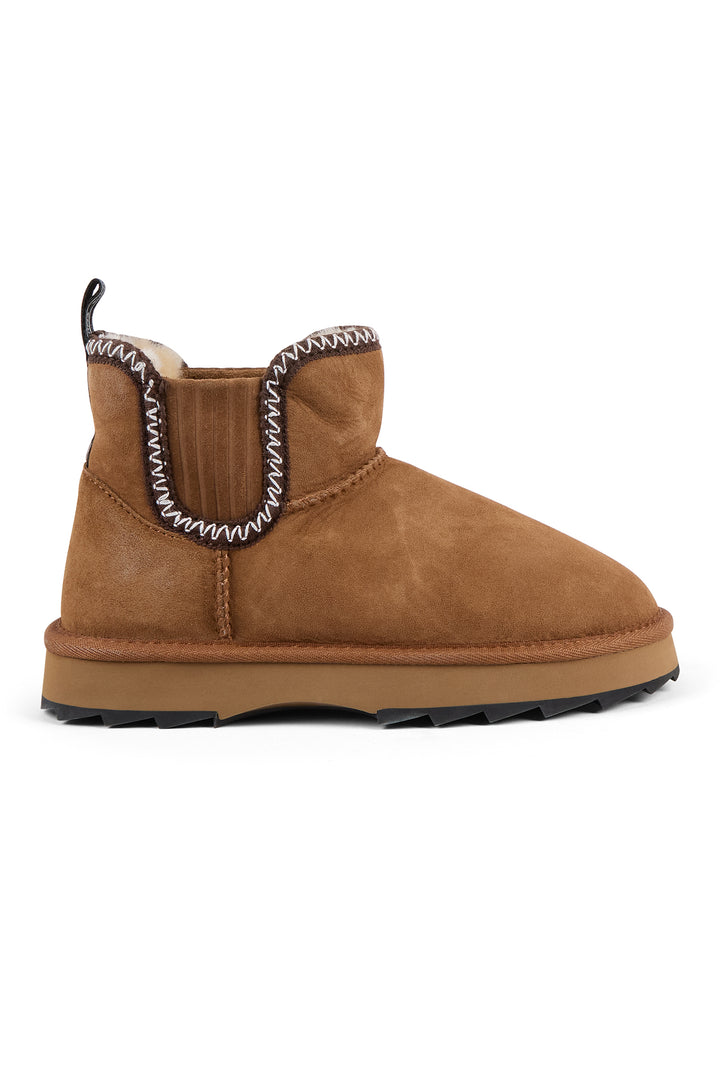 Emu Australia Higgie Chestnut Brown Sheepskin Boots W13198, side view