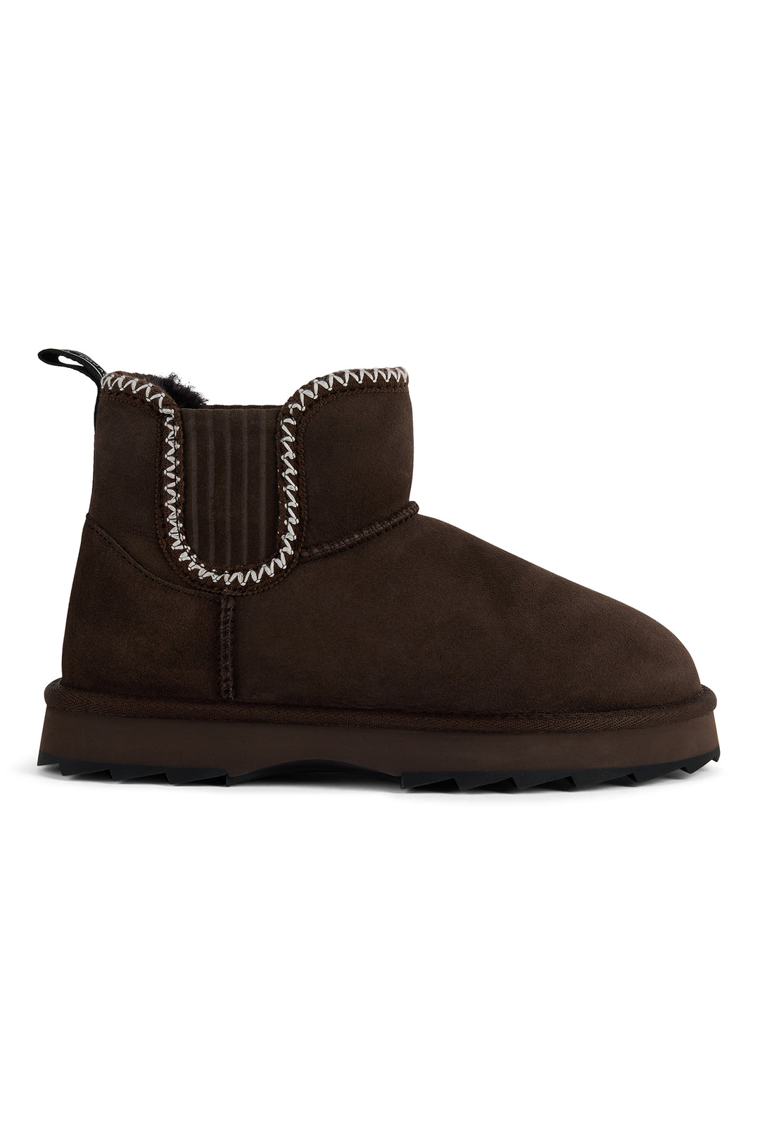 Emu Australia Higgie Chocolate Brown Sheepskin Boots W13198, side view
