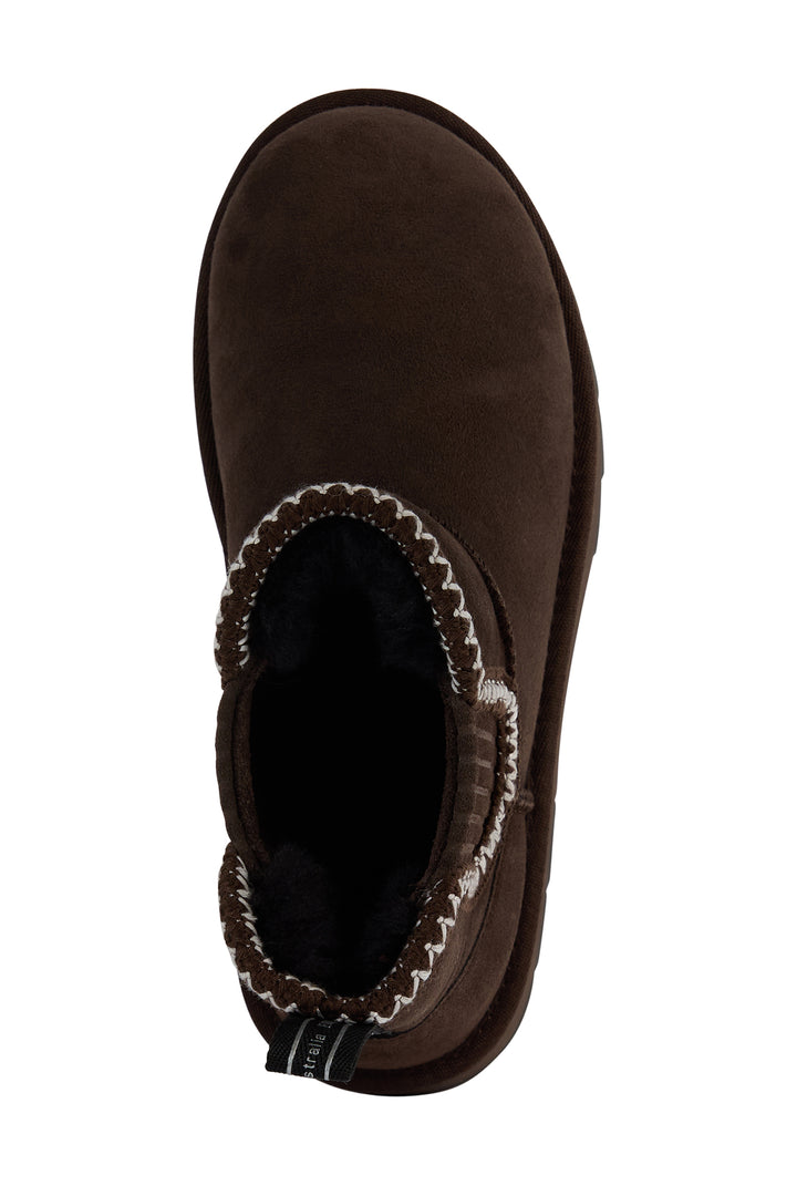 Emu Australia Higgie Chocolate Brown Sheepskin Boots W13198, interior view