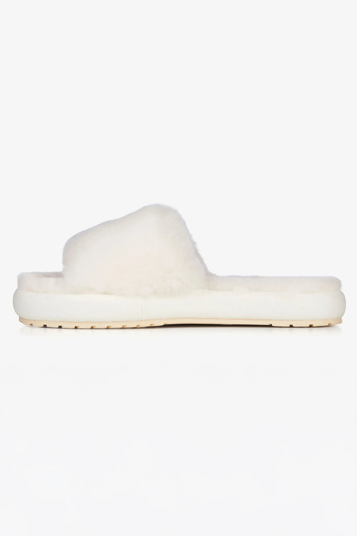 White slipper on a white background