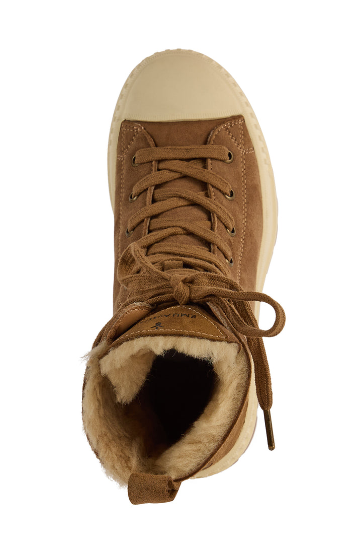 Emu Australia Nomad Wanderer Chestnut Brown Sheepskin Boots W13388, interior view